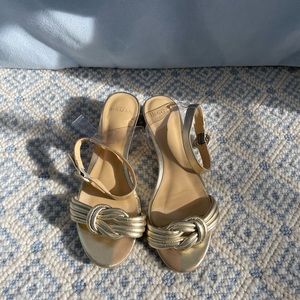 Alexandre Birman Gold Sandals Size 7